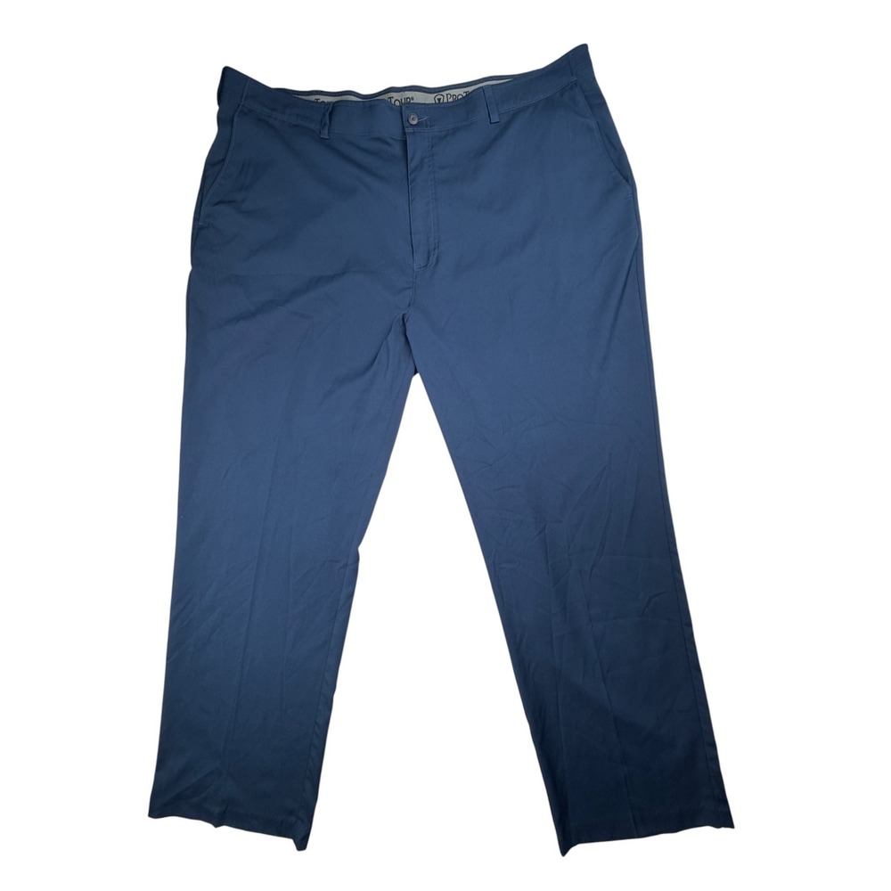Pro Tour Men's Golf Pants 46x32 Navy Performance Stretch Flat Front Big Tall
